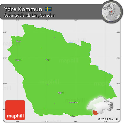 Political Simple Map of Ydre Kommun, single color outside