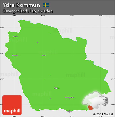 Political Simple Map of Ydre Kommun, single color outside