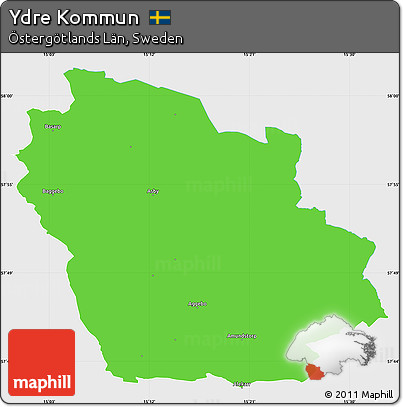 Political Simple Map of Ydre Kommun, single color outside