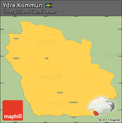 Savanna Style Simple Map of Ydre Kommun, single color outside