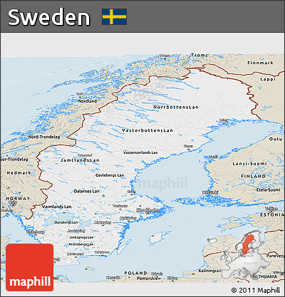 Classic Style Panoramic Map of Sweden