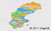 Political Panoramic Map of Sweden, cropped outside