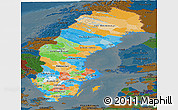 Political Panoramic Map of Sweden, darken