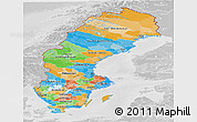 Political Panoramic Map of Sweden, lighten, desaturated