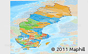 Political Panoramic Map of Sweden, lighten, land only