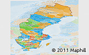 Political Panoramic Map of Sweden, lighten