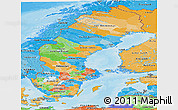 Political Panoramic Map of Sweden, political shades outside