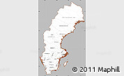 Gray Simple Map of Sweden, cropped outside