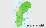 Political Shades Simple Map of Sweden, single color outside
