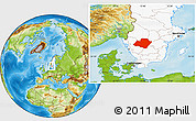 Physical Location Map of Skaraborgs Län, highlighted country
