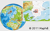 Physical Location Map of Töreboda Kommun, highlighted country, highlighted parent region