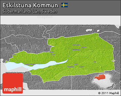 Physical 3D Map of Eskilstuna Kommun, desaturated