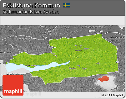 Physical 3D Map of Eskilstuna Kommun, desaturated