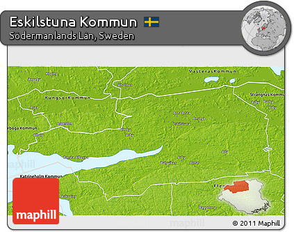 Physical 3D Map of Eskilstuna Kommun