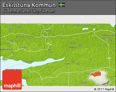 Physical 3D Map of Eskilstuna Kommun