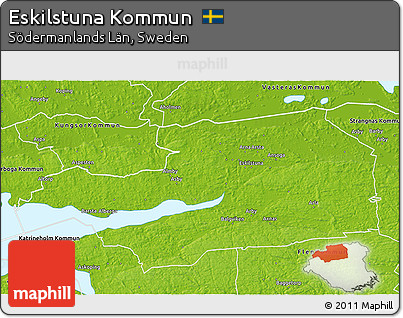 Physical 3D Map of Eskilstuna Kommun