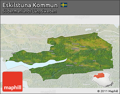 Satellite 3D Map of Eskilstuna Kommun, lighten