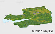 Satellite 3D Map of Eskilstuna Kommun, single color outside