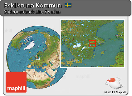 Satellite Location Map of Eskilstuna Kommun