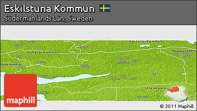 Physical Panoramic Map of Eskilstuna Kommun