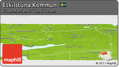 Physical Panoramic Map of Eskilstuna Kommun