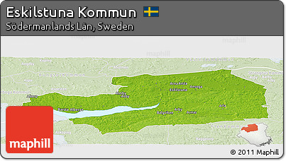 Physical Panoramic Map of Eskilstuna Kommun, lighten