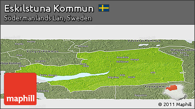 Physical Panoramic Map of Eskilstuna Kommun, semi-desaturated