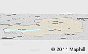 Shaded Relief Panoramic Map of Eskilstuna Kommun, desaturated
