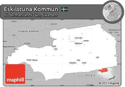 Gray Simple Map of Eskilstuna Kommun