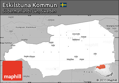 Gray Simple Map of Eskilstuna Kommun