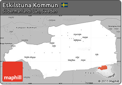 Gray Simple Map of Eskilstuna Kommun