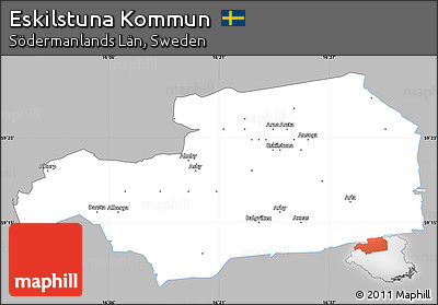 Gray Simple Map of Eskilstuna Kommun, single color outside