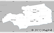 Gray Simple Map of Eskilstuna Kommun, single color outside