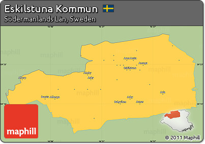 Savanna Style Simple Map of Eskilstuna Kommun, single color outside