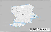 Gray 3D Map of Flen Kommun, single color outside