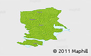 Physical 3D Map of Flen Kommun, single color outside