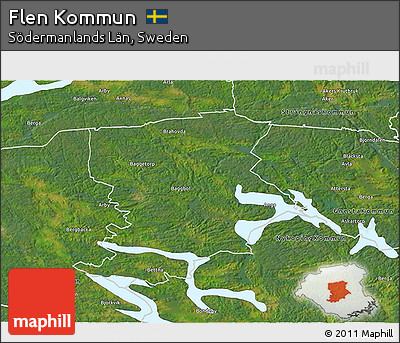 Satellite 3D Map of Flen Kommun