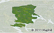 Satellite 3D Map of Flen Kommun, lighten