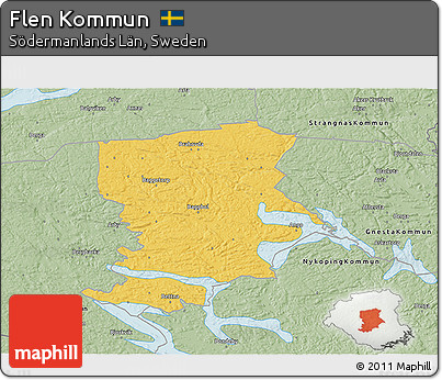 Savanna Style 3D Map of Flen Kommun