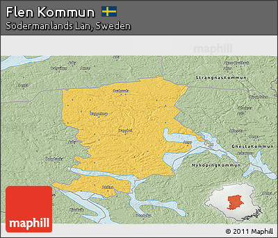 Savanna Style 3D Map of Flen Kommun