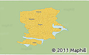 Savanna Style 3D Map of Flen Kommun, single color outside