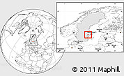 Blank Location Map of Flen Kommun, highlighted country, within the entire country