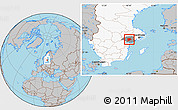 Gray Location Map of Flen Kommun, highlighted country, highlighted parent region