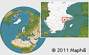 Satellite Location Map of Flen Kommun, highlighted country