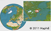 Satellite Location Map of Flen Kommun, highlighted parent region