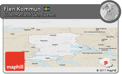 Classic Style Panoramic Map of Flen Kommun