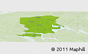 Physical Panoramic Map of Flen Kommun, lighten