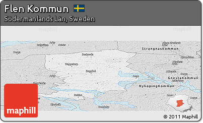 Silver Style Panoramic Map of Flen Kommun