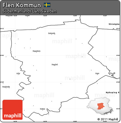 Blank Simple Map of Flen Kommun