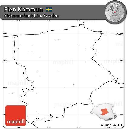 Blank Simple Map of Flen Kommun, no labels